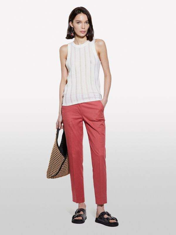 Chino coupe classique blush - pantalons chinos pour femme | Sisley