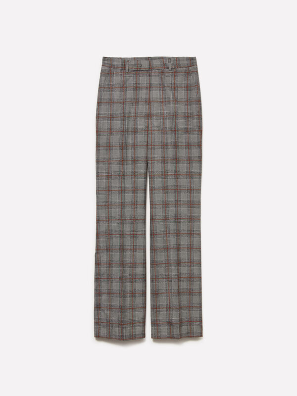 Pantalon à carreaux coupe régulière - pantalons regular pour femme | Sisley