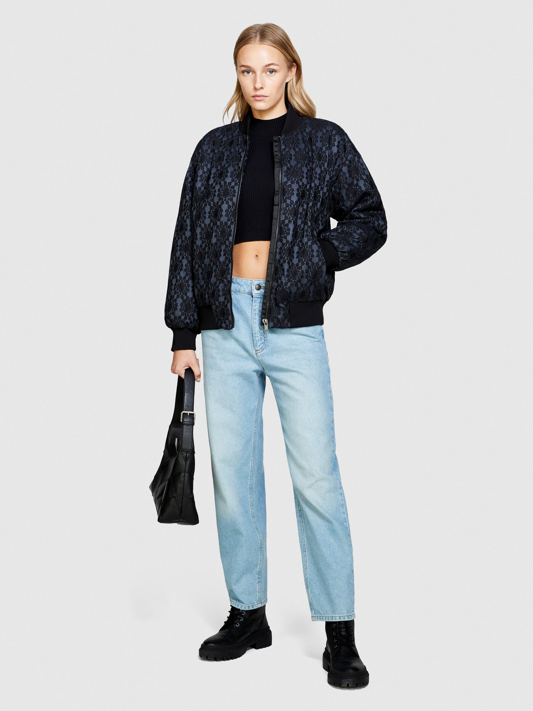Bombers top femme dentelle
