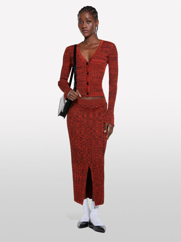 Gilet rouge en maille Gilet rouge en maille - cardigans pour femme | Sisley