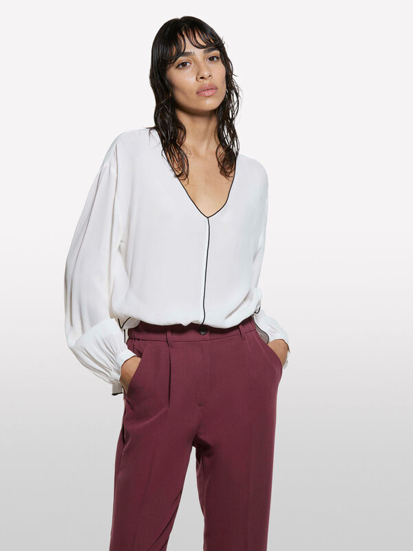Chemisier oversize blanc crème - blouses pour femme | Sisley