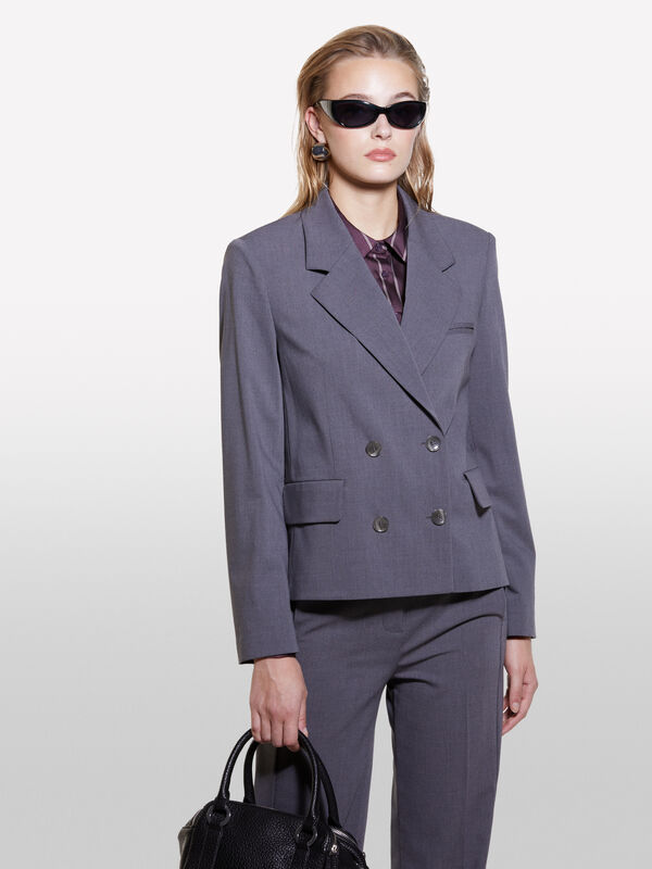 Blazer regular à double boutonnage - blazers pour femme | Sisley