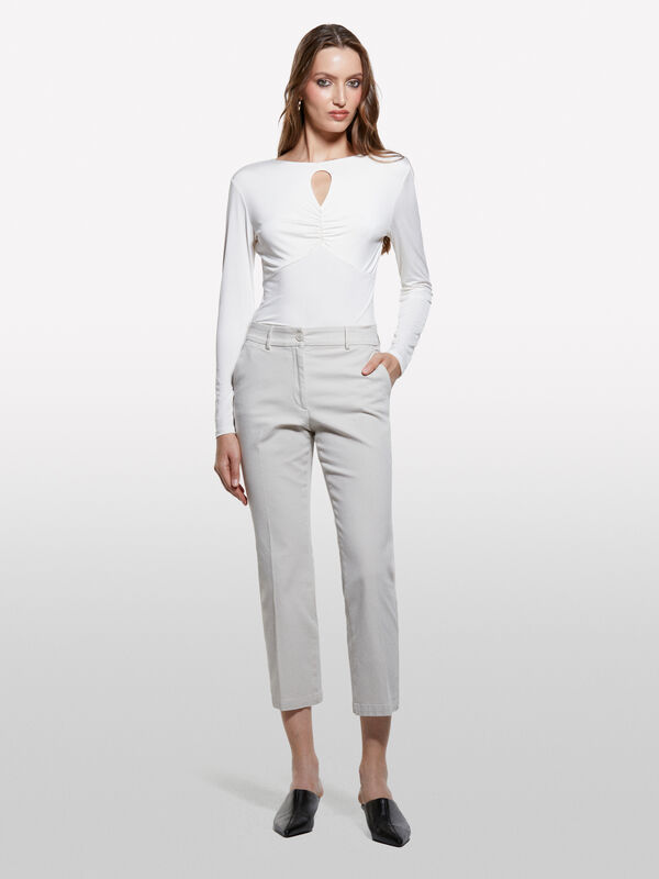 Pantalon évasé beige - pantalons évasés pour femme | Sisley