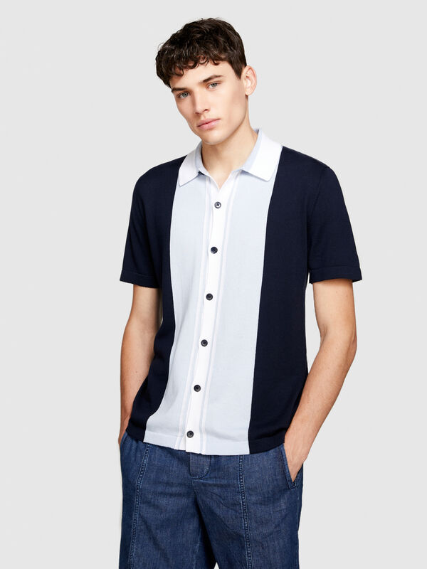 Pull color block à boutons - t-shirts à manches courtes pour homme | Sisley