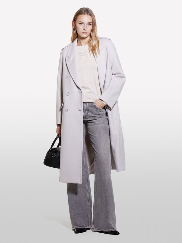 Manteau long crème - manteaux pour femme | Sisley