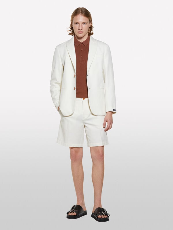 Blazer blanc crème à simple boutonnage Blazer blanc crème à simple boutonnage - blazers pour homme | Sisley