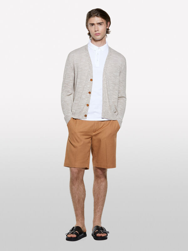 Cardigan chiné beige clair - cardigans pour homme | Sisley