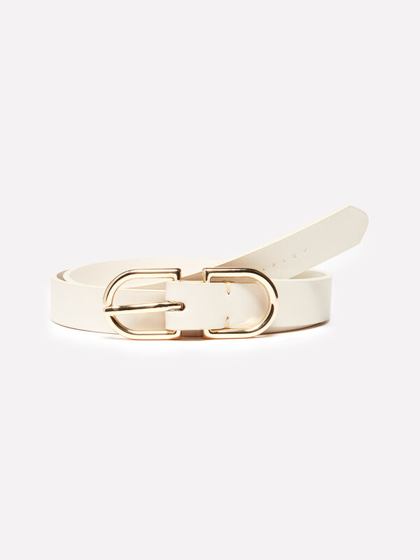 Ceinture blanche crème avec boucle dorée Ceinture blanche crème avec boucle dorée - ceintures pour femme | Sisley