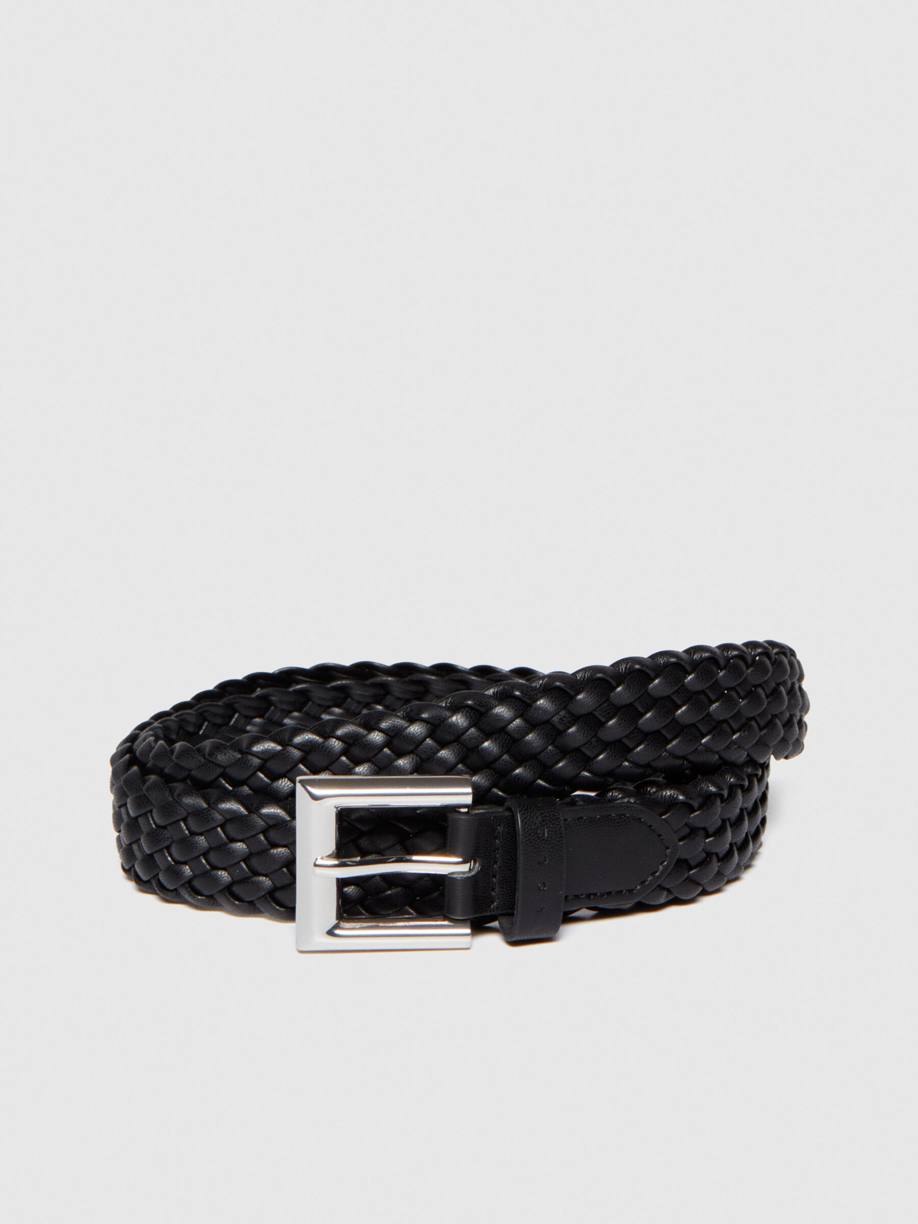 Ceinture tressée noire femme clearance
