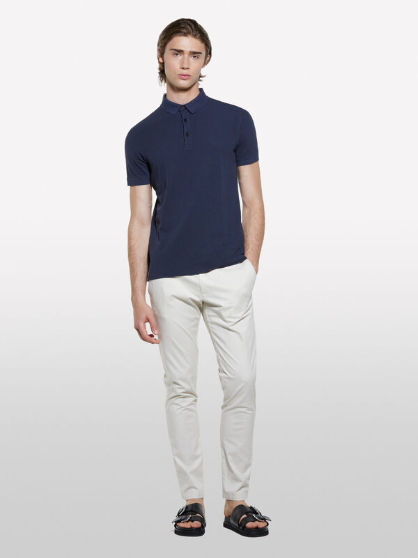 Pantalon chino coupe slim beige clair - pantalons slim pour homme | Sisley