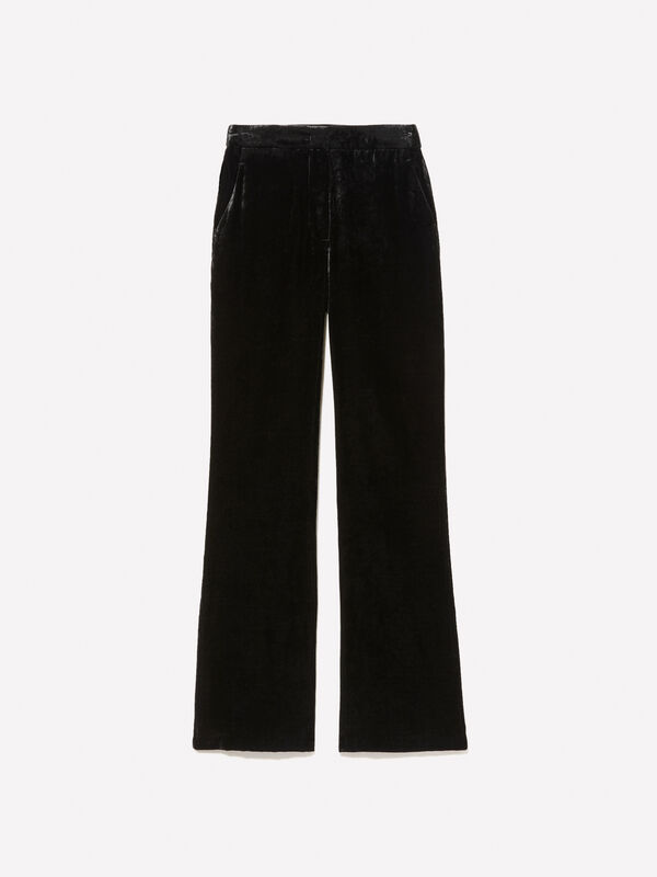 Pantalon noir en velours  - pantalons évasés pour femme | Sisley