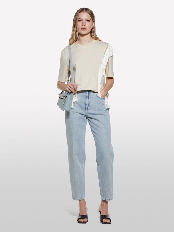T-shirt sable à franges T-shirt sable à franges - t-shirts à manches courtes pour femme | Sisley