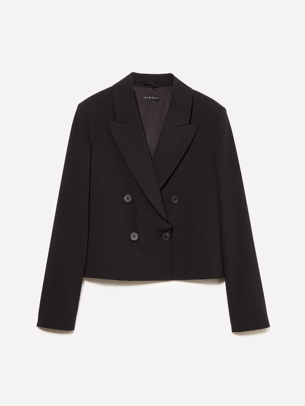 Blazer Spencer noir à double boutonnage - blazers pour femme | Sisley