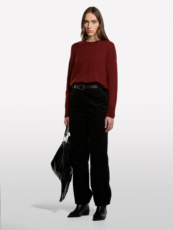 Pull en laine mélangée à encolure bateau - pulls à encolure bateau pour femme | Sisley