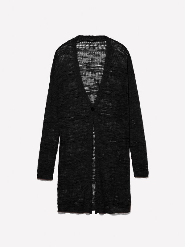 Gilet long noir Gilet long noir - cardigans pour femme | Sisley