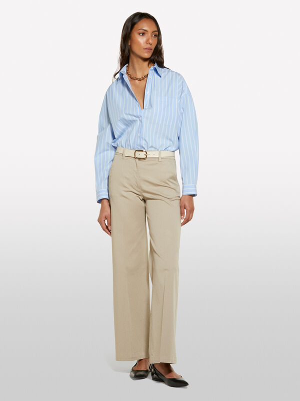 Light blue striped oversized shirt - chemises pour femme | Sisley