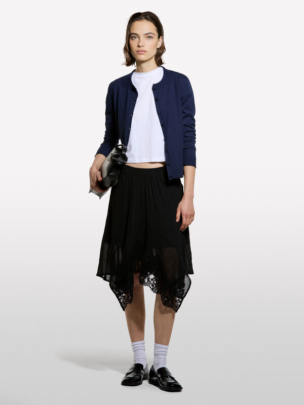 Cardigan coupe régulière bleu marine - cardigans pour femme | Sisley