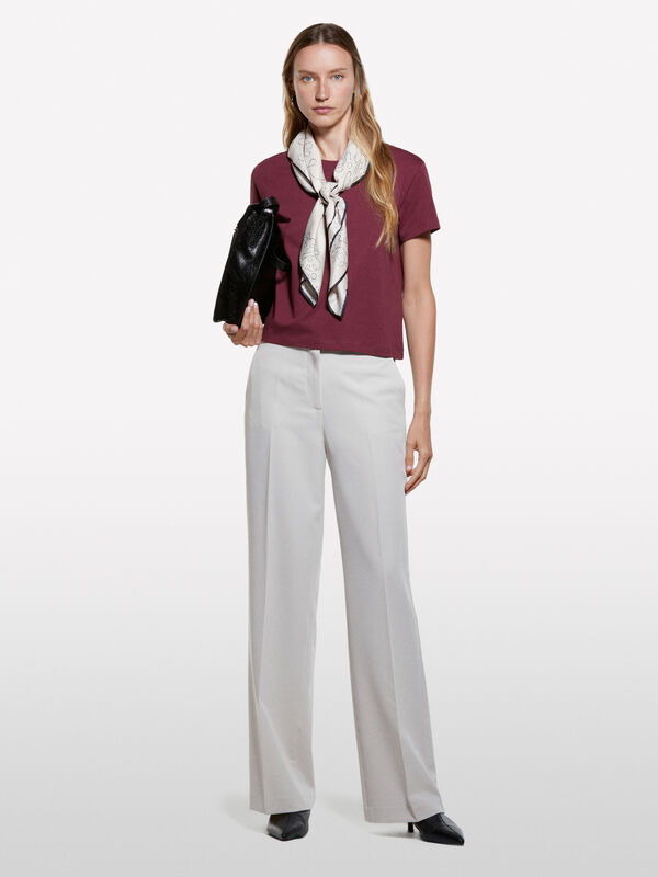 T-shirt bordeaux coupe boxy T-shirt bordeaux coupe boxy - t-shirts à manches courtes pour femme | Sisley