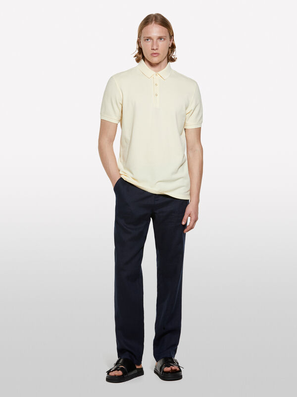 Polo crème 100 % coton Polo crème 100 % coton - polos pour homme | Sisley