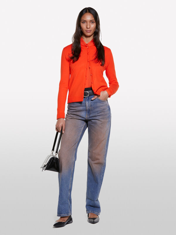 Gilet coupe regular orange Gilet coupe regular orange - cardigans pour femme | Sisley