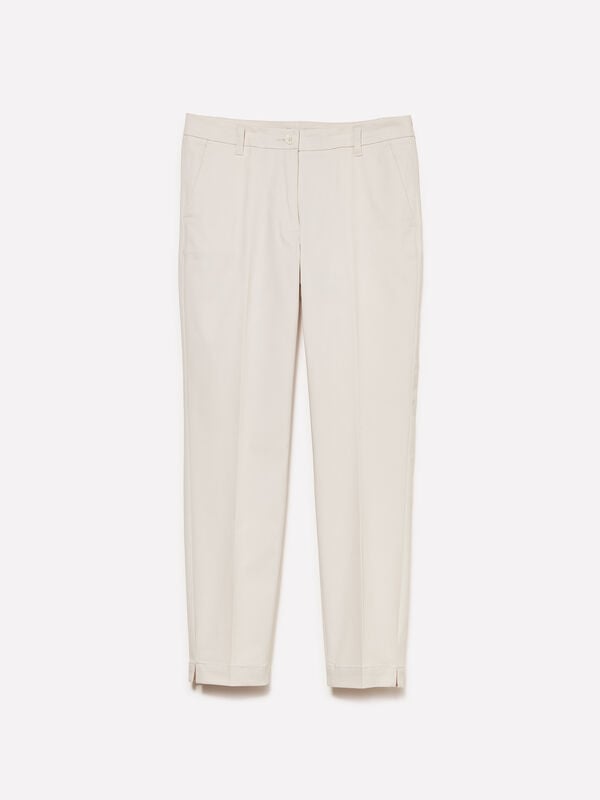 Pantalon chino slim beige clair Pantalon chino slim beige clair - pantalons coupe slim pour femme | Sisley