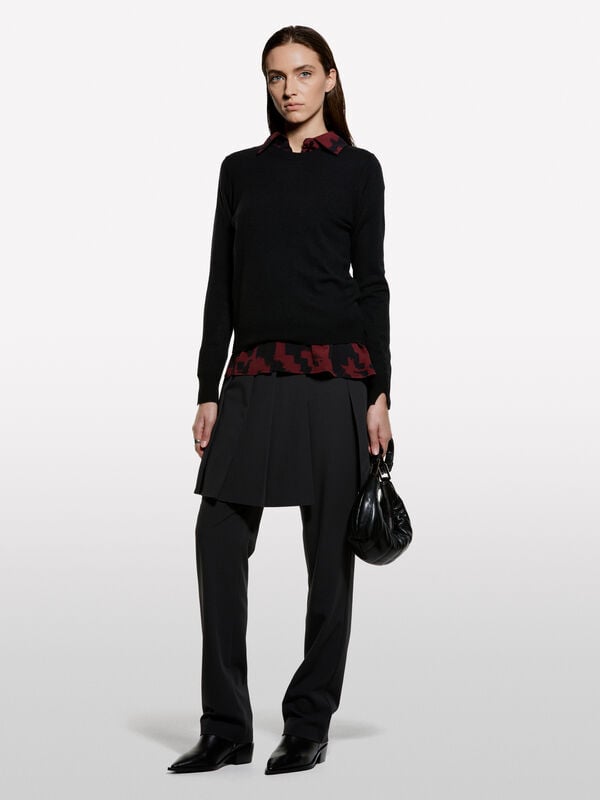 Pull ras du cou noir - pulls col rond pour femme | Sisley