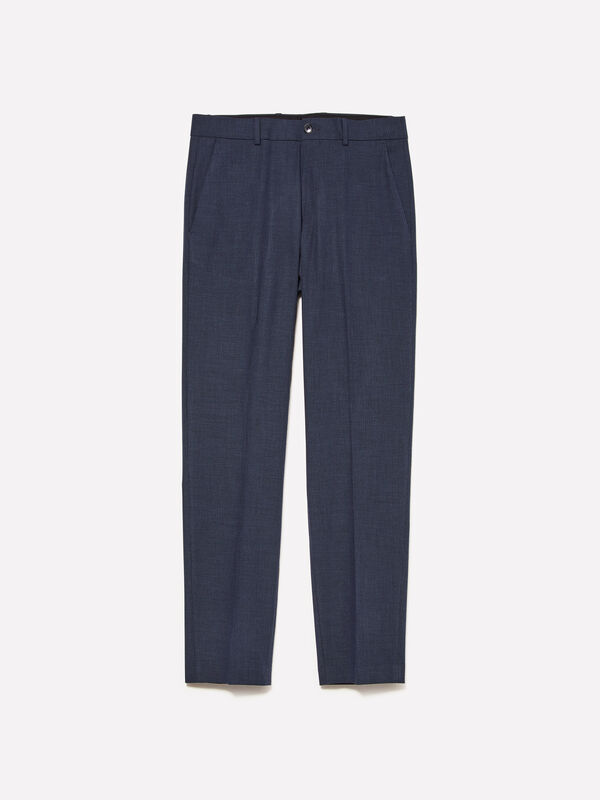 Pantalon chino bleu foncé - pantalons slim pour homme | Sisley
