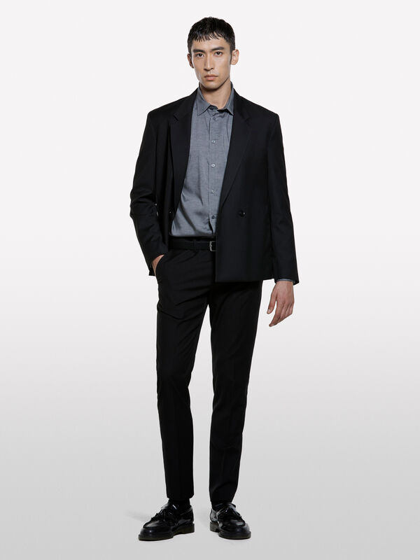 Chemise boutonnée gris foncé - chemises regular pour homme | Sisley