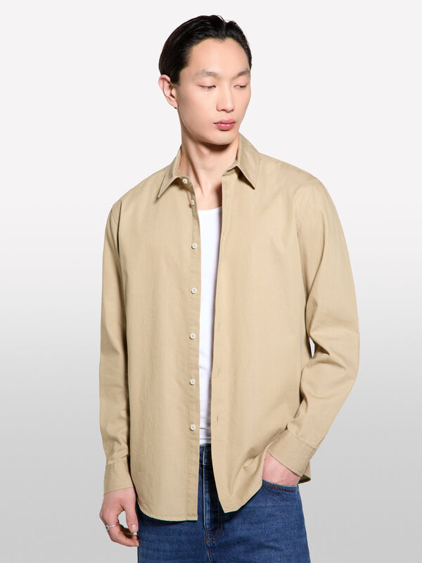 Chemise coupe regular beige - chemises regular pour homme | Sisley
