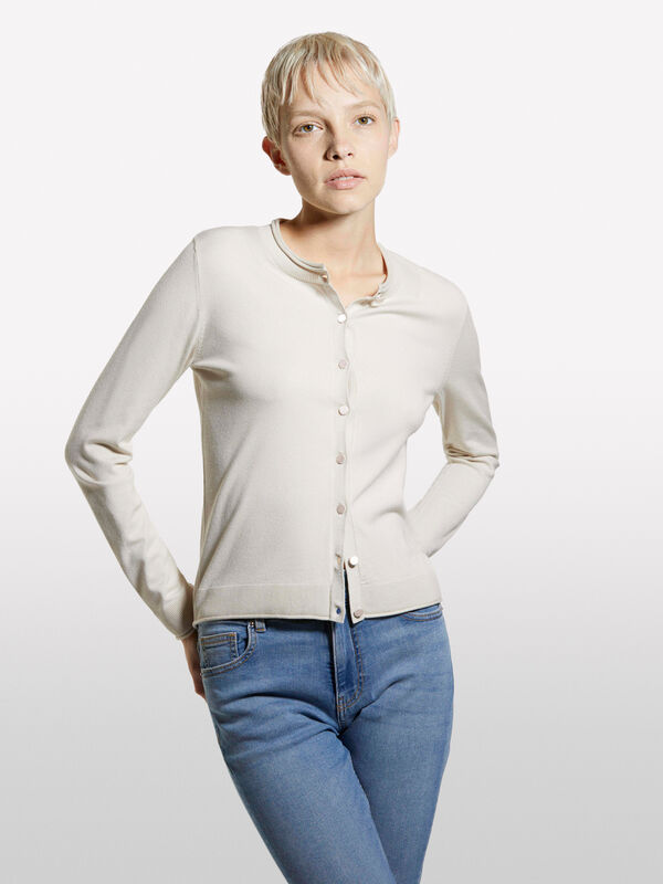 Cardigan beige coupe régulière - cardigans pour femme | Sisley
