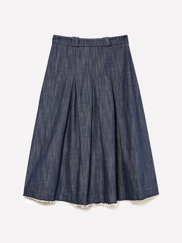 Jupe cercle en jean bleu Jupe cercle en jean bleu - jupes midi, jupes mi-longues femme | Sisley