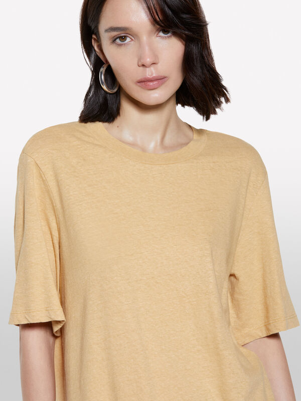 T-shirt court moutarde - t-shirts à manches courtes pour femme | Sisley