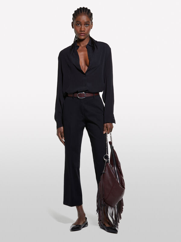 Pantalon évasé noir - pantalons évasés pour femme | Sisley