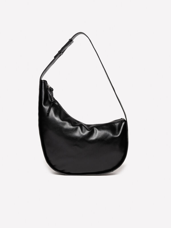 Sac demi-lune noir porté épaule - sacs à bandoulière et porté épaule pour femme | Sisley