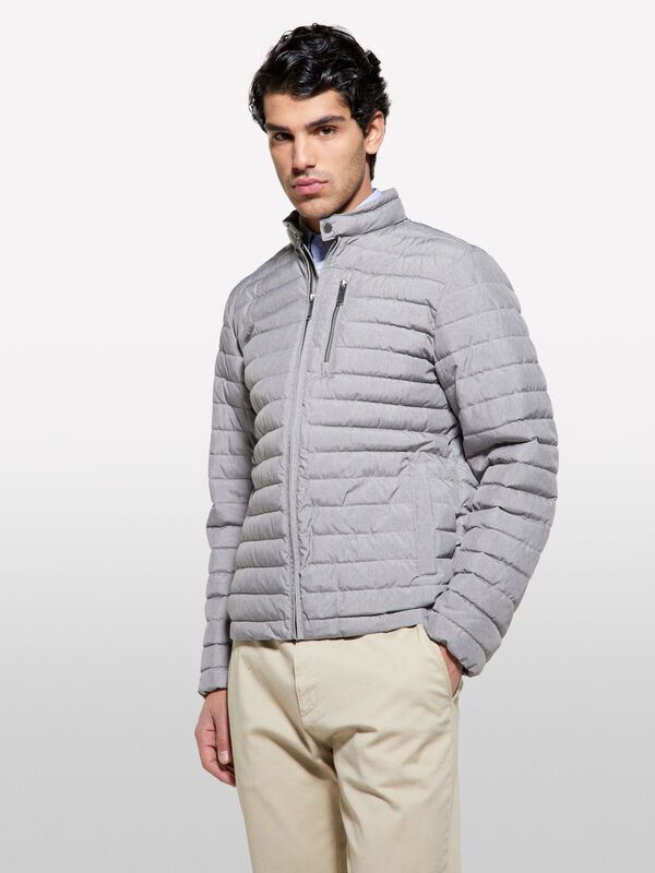 Blouson biker rembourré gris clair - doudounes et blousons rembourrés pour homme | Sisley