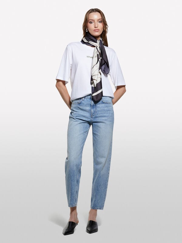 Jean léger coupe mom style 68 - jeans mom et boyfriend pour femme | Sisley