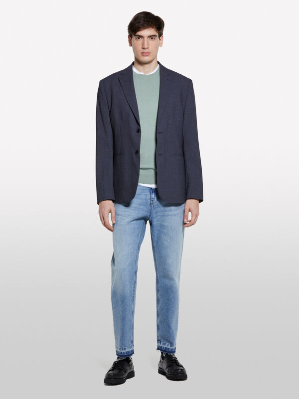 Pull coupe regular vert clair Pull coupe regular vert clair - pulls col rond pour homme | Sisley