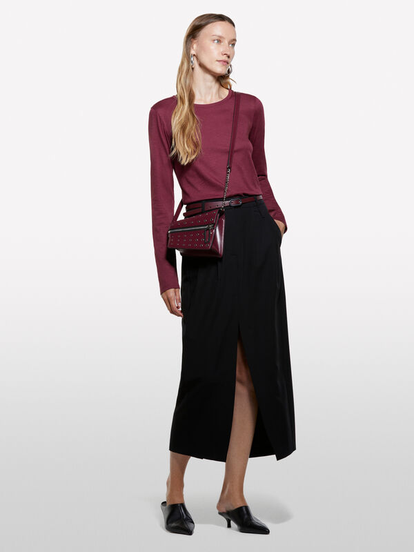 T-shirt bordeaux à manches longues T-shirt bordeaux à manches longues - t-shirts à manches longues pour femme | Sisley
