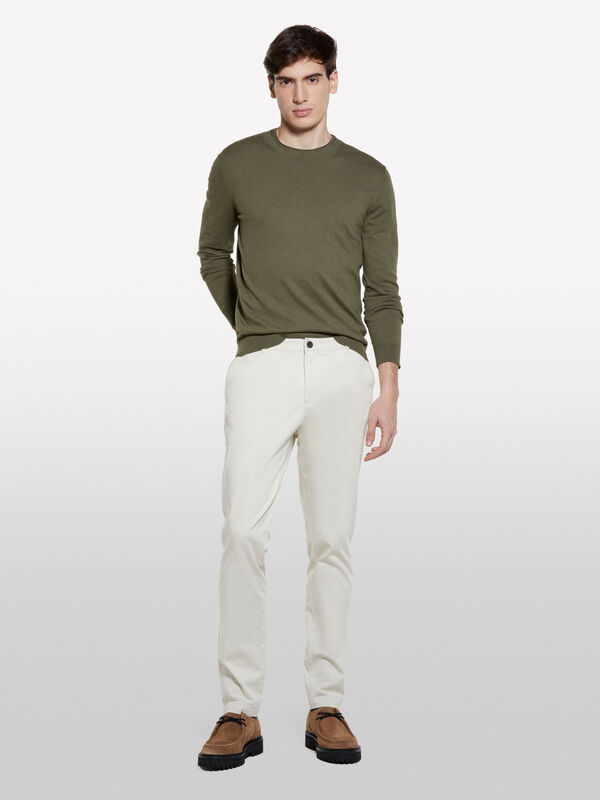 Pantalon chino slim beige clair - pantalons chinos pour homme | Sisley