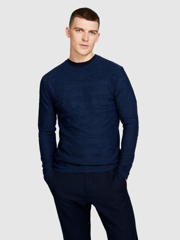 Pull chiné - pulls col rond pour homme | Sisley