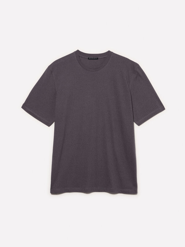 T-shirt à manches courtes coupe régulière gris foncé T-shirt à manches courtes coupe régulière gris foncé - t-shirts à manches courtes pour homme | Sisley