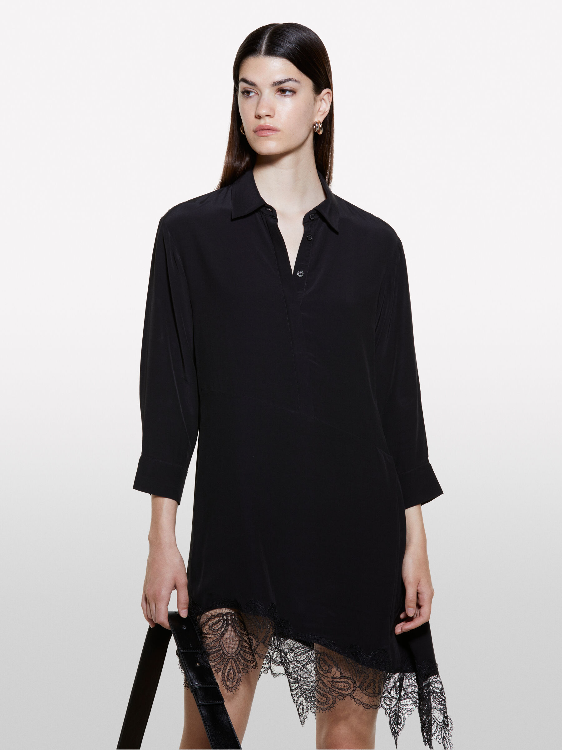 Robe chemise dentelle noire cheap