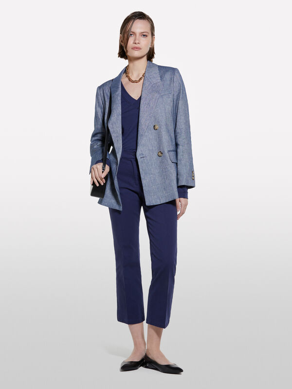 Pantalon évasé bleu foncé - pantalons évasés pour femme | Sisley