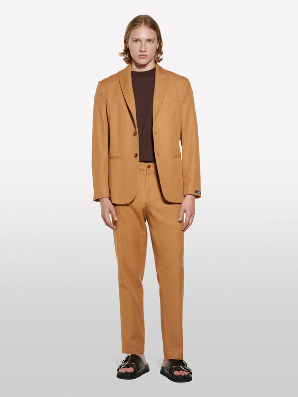 Blazer camel à simple boutonnage Blazer camel à simple boutonnage - blazers pour homme | Sisley