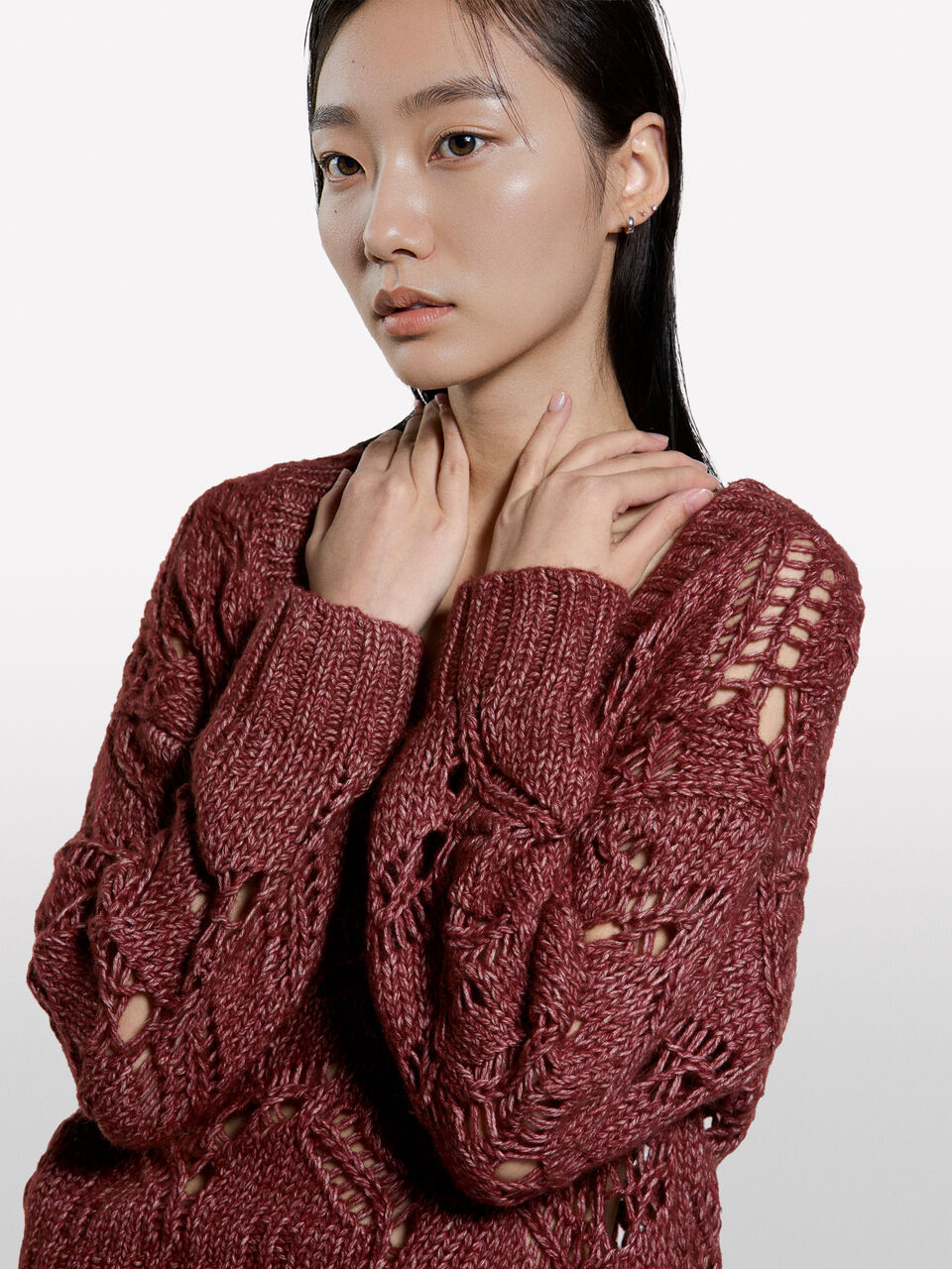 V NECK SWEATER L/S Femme image number null