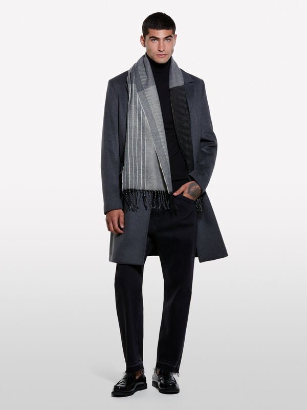 Manteau gris foncé à simple boutonnage - manteaux pour homme | Sisley