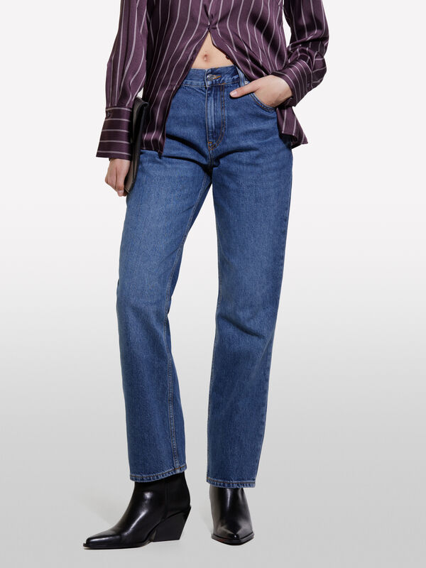 Jeans slim années 1990 bleu foncé - jeans coupe slim pour femme | Sisley