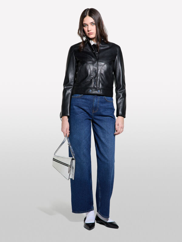 Blouson biker coupe regular - vestes et blousons pour femme | Sisley