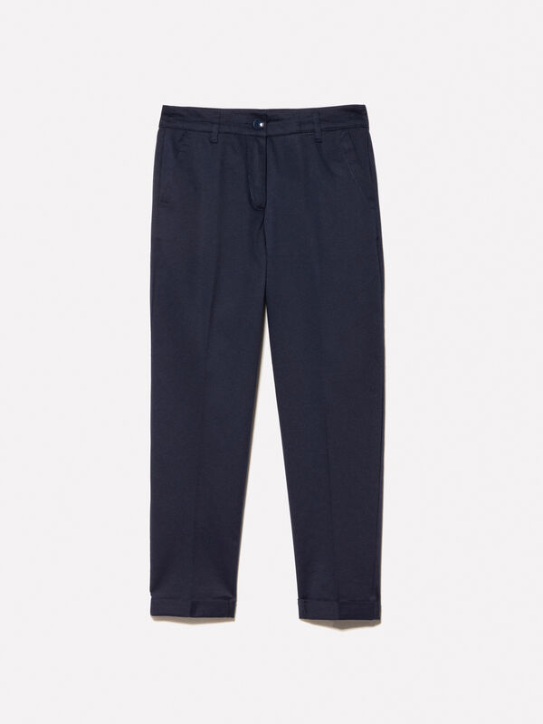 Pantalon cigarette bleu foncé Pantalon cigarette bleu foncé - pantalons skinny pour femme | Sisley