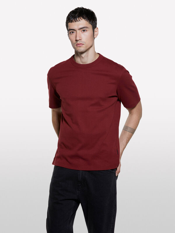 T-shirt bordeaux coupe régulière - t-shirts à manches courtes pour homme | Sisley